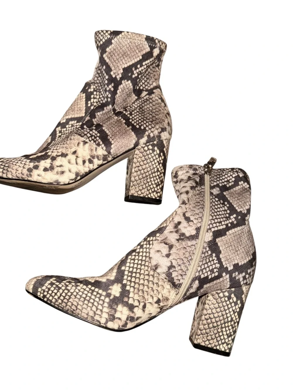 Steve Madden Elory faux suede snakeskin print ankle boots